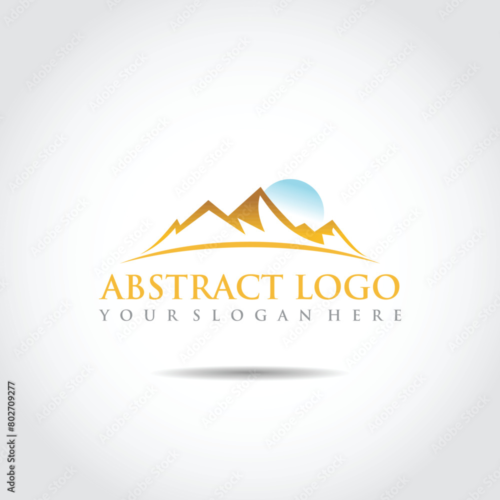Abstract Mountain Logo Template. Vector Illustrator