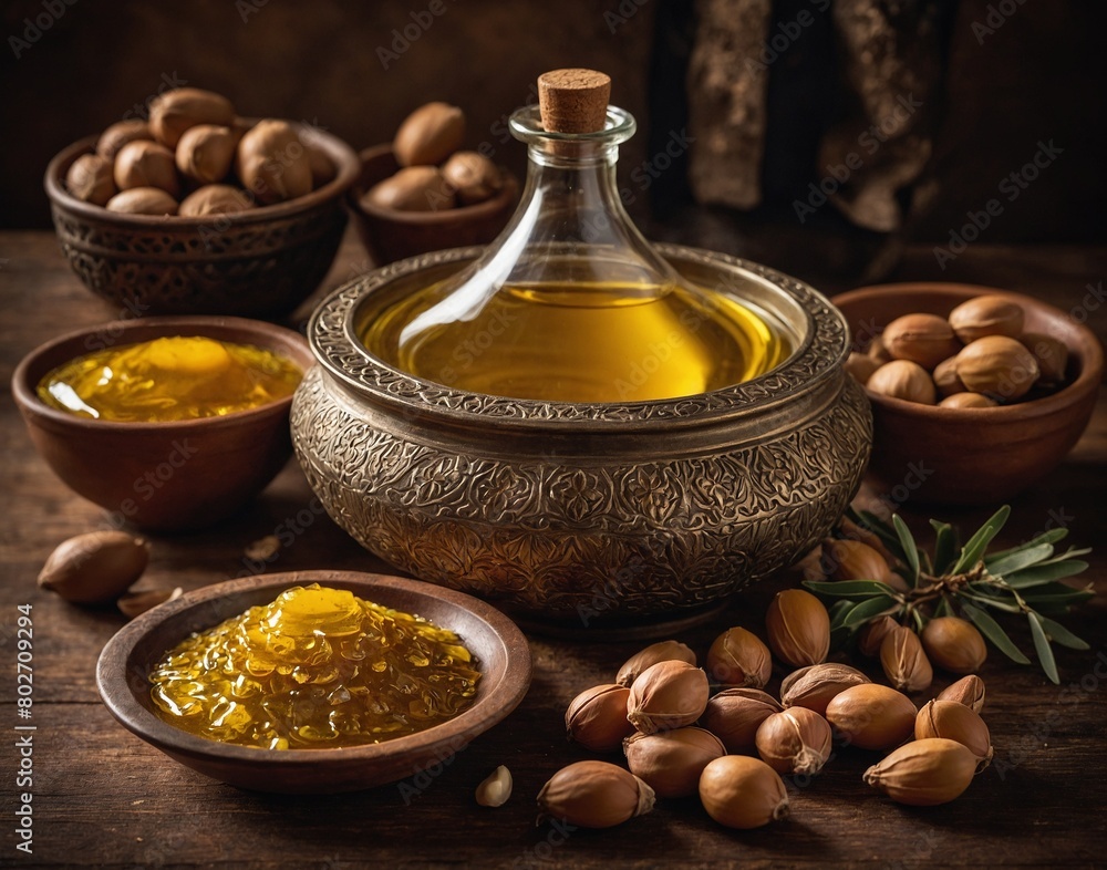 Culinary delights featuring Argan oil as a key ingredient in Moroccan cuisine.
Culinary delights featuring Argan oil as a key ingredient in Moroccan cuisine.
