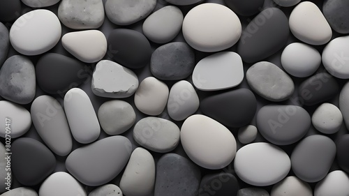 Many gray smooth stones background