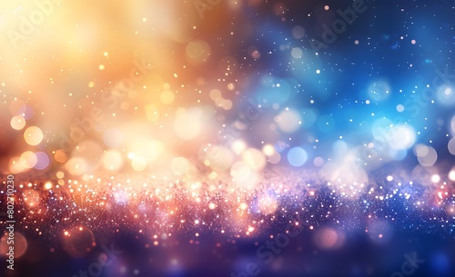 Abstract blurred background with bokeh lights and glitter, sparkling and shining effect. © Ahsan
