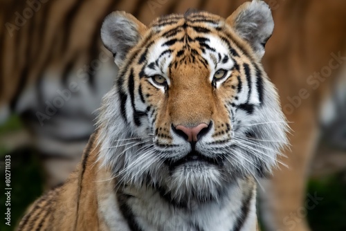 Fotografie Up close of Siberian tiger's face in the Portland zoo