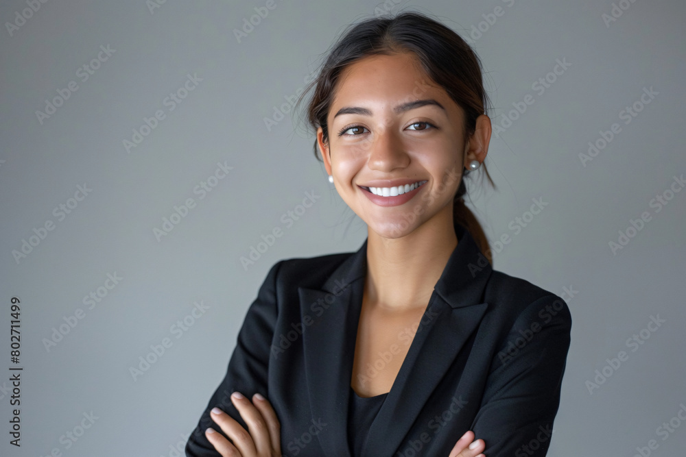 Beautiful smiling business woman with arms crossed isolated on white background Beautiful smiling business woman with arms crossed isolated on white background