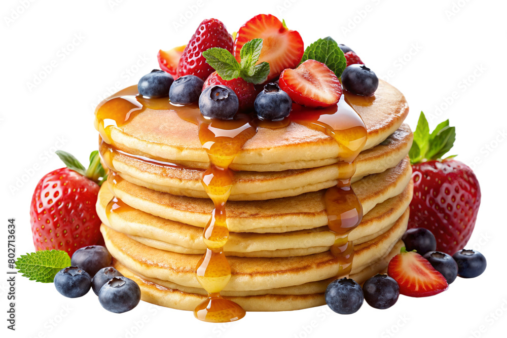 Isolated Pile of Pancakes A stack of fluffy pancakes isolated