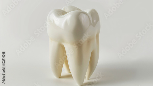 Human tooth on white background