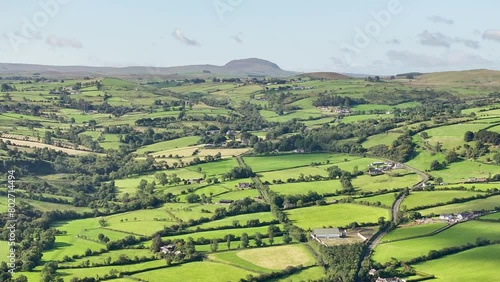 Slemish Mountain in County Antrim Northern Ireland. Aerial 50fps UHD photo