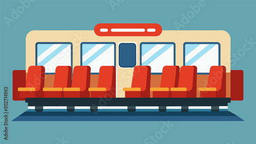 A picture of a train car with designated seating for passengers who may need extra space or prefer not to sit directly next to others.. Vector illustration