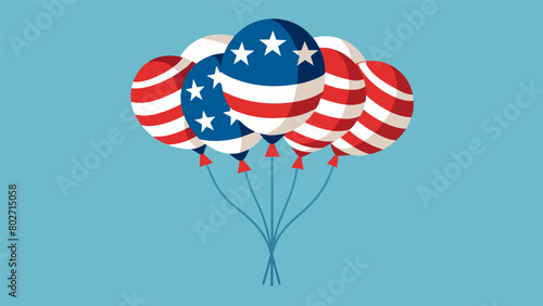A balloon American flag with each individual star and stripe carefully made from twisted balloons.. Vector illustration