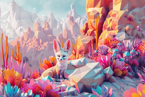 Explore a vibrant world of color and light with this ethereal fox. #802715217