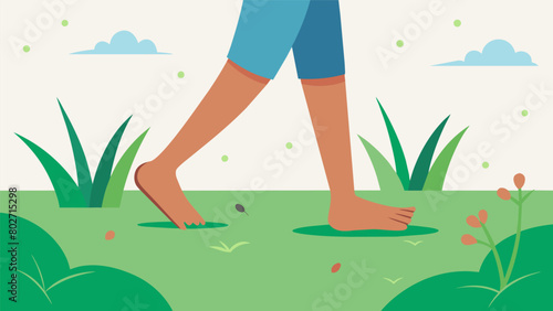Walking foot on the freshly grass feeling the cool blades beneath my feet is a grounding experience that helps me release tension and reconnect with.