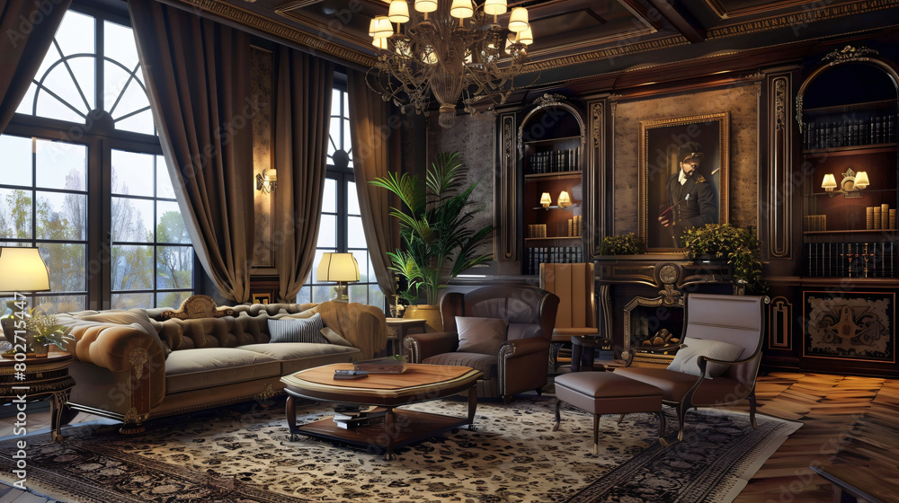 Interior of beautiful stylish living room