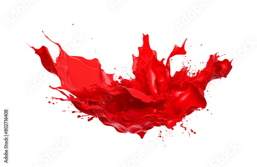 A dynamic splash of red liquid against a black backdrop, capturing a fluid and energetic movement. Generative AI