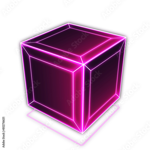 Obraz na płótnie Box neon 3d style retro 80s-90s futuristic. w salonie