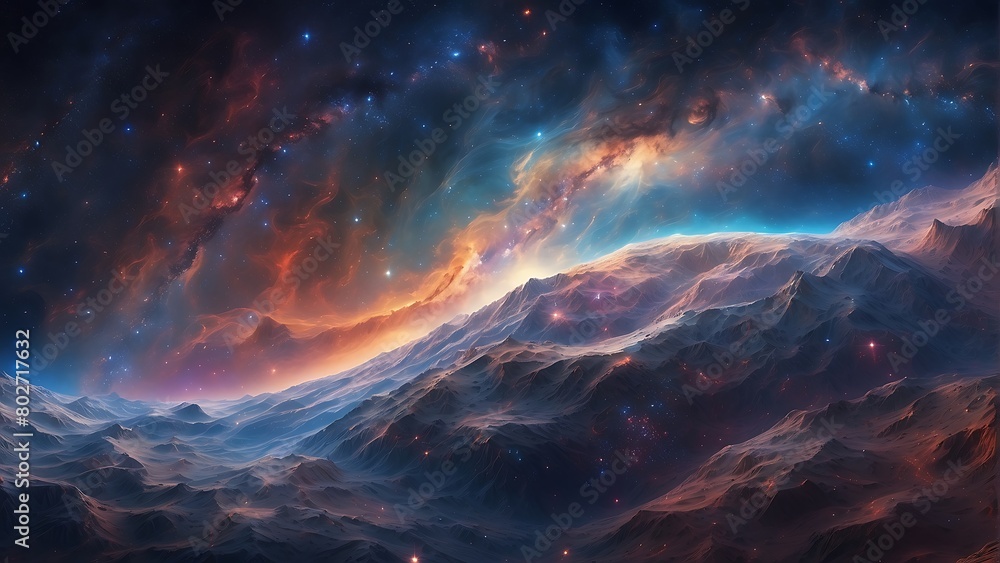 Fototapeta premium background with stars Cosmic Odyssey Exploring the Depths of the Universe