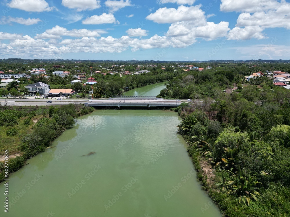 Beautiful Brunei river on a sunny day in Brunei. Beautiful Brunei river on a sunny day in Brunei.