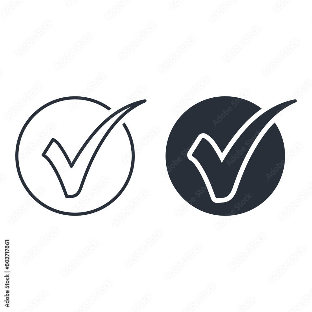 Confirmed status. Vector linear icon isolated on white background. Confirmed status. Vector linear icon isolated on white background.