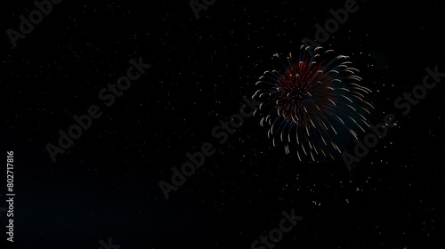 night sky with red and white fireworks display