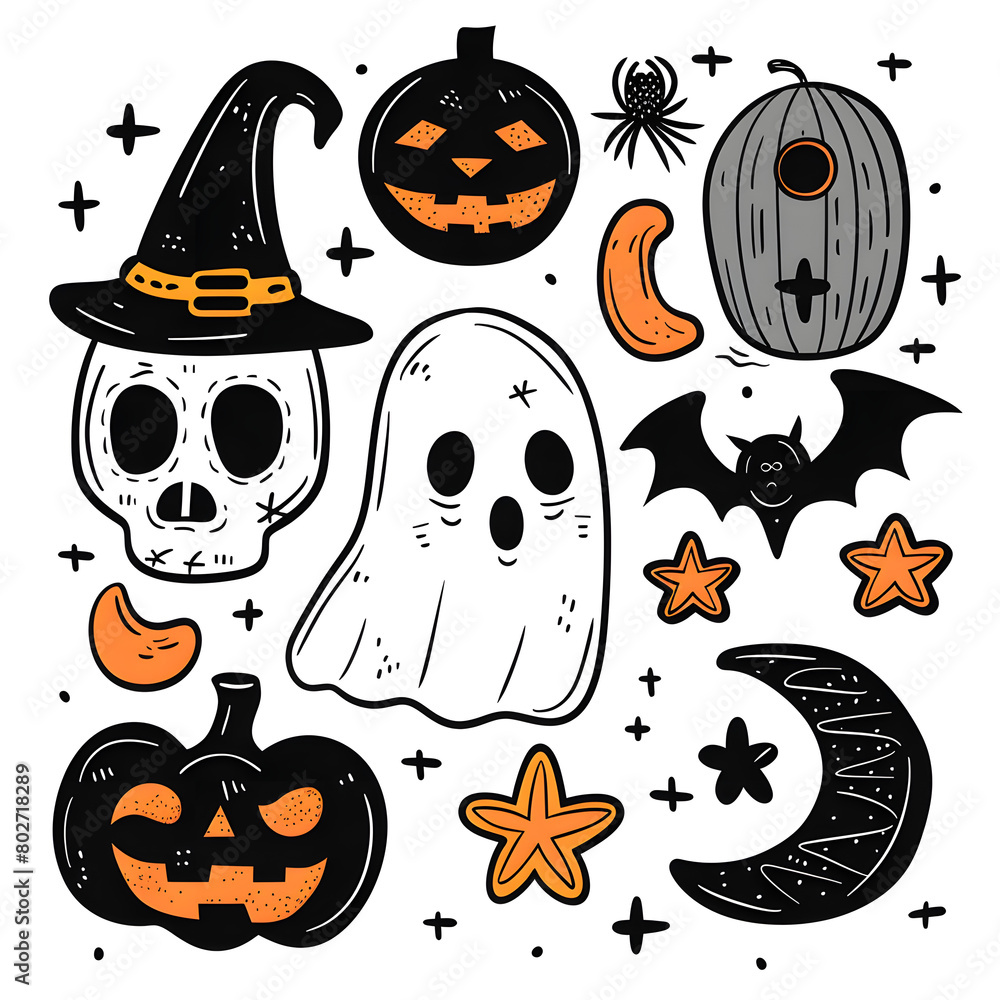 halloween background with pumpkin and witch halloween background with pumpkin and witch