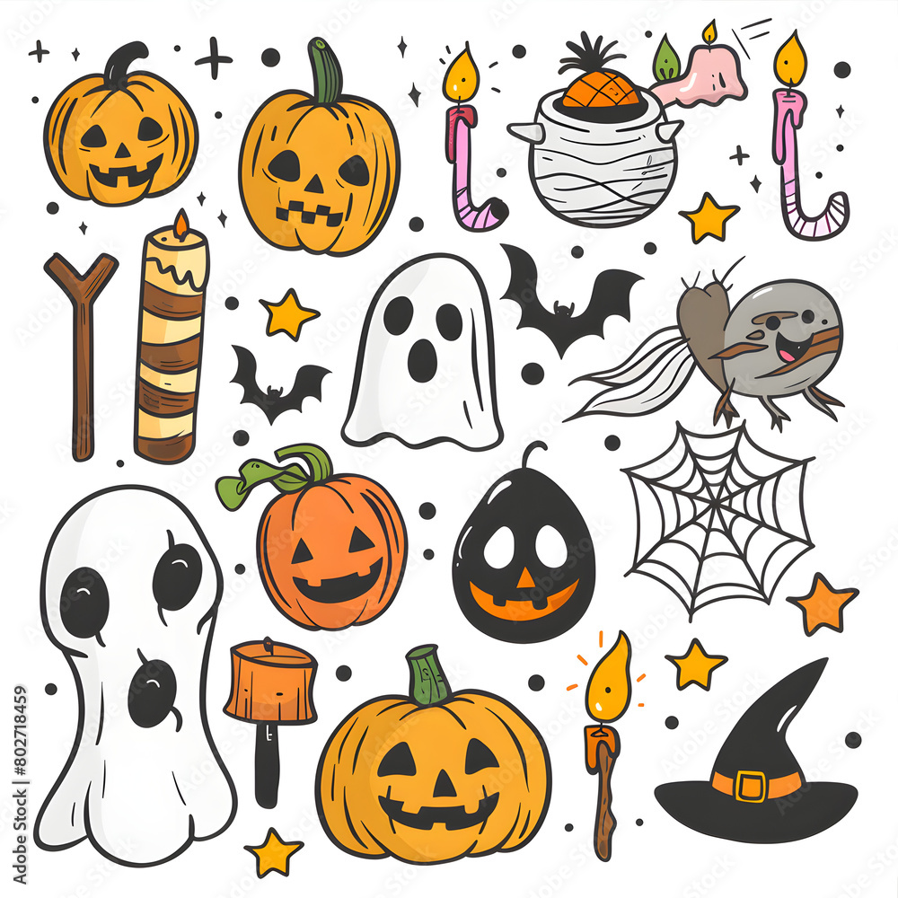 halloween background with pumpkin and witch halloween background with pumpkin and witch