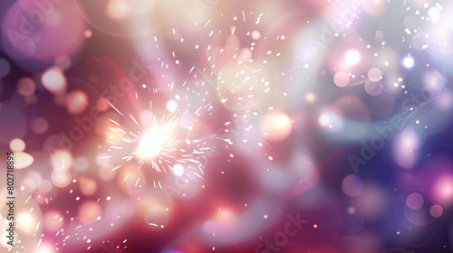 sparkling light flare with colorful bokeh background