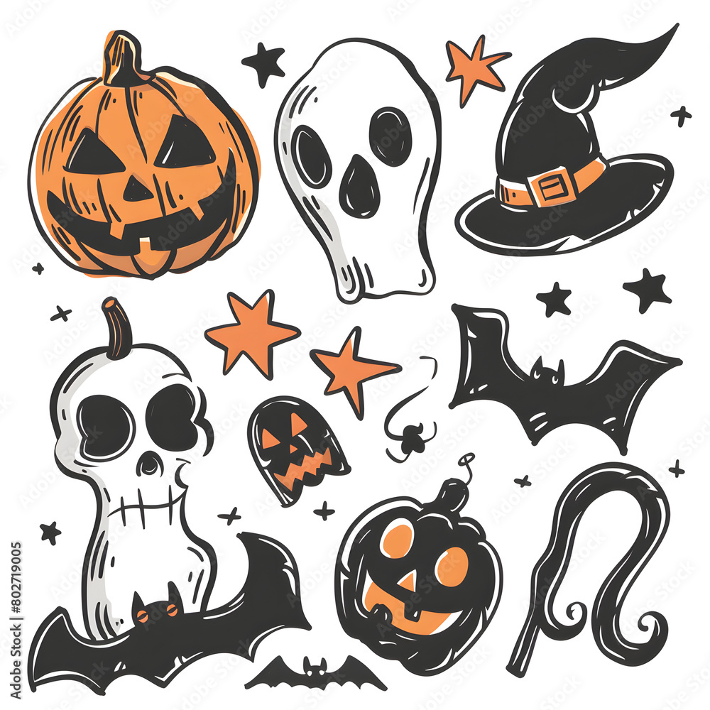 halloween icons set