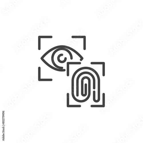 Biometric Security line icon