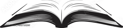 Flat design open book silhouette vector icon isolated on white background