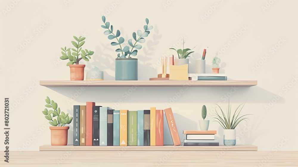 Fototapeta premium Minimalist Lifestyle Simplicity: An illustration depicting a minimalist lifestyle