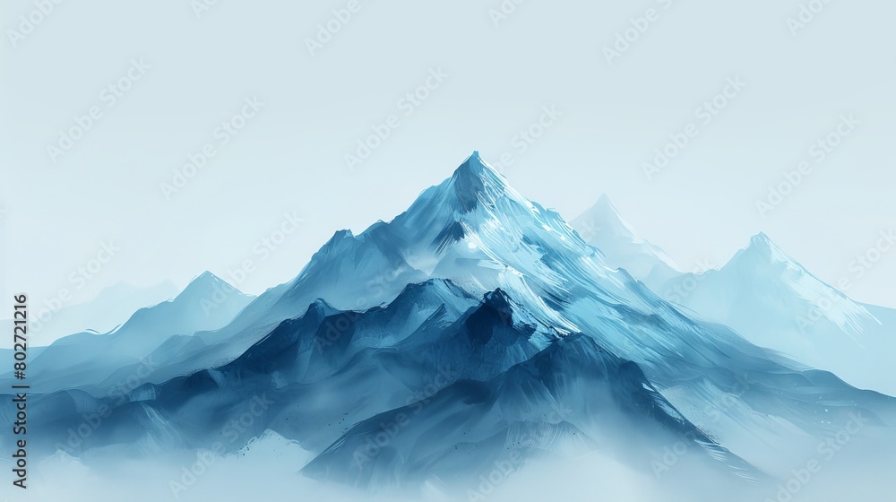 Minimalist Nature Mountain: An illustration of a minimalist mountain landscape