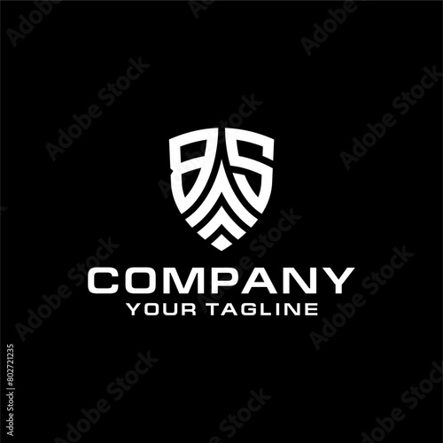 Free Download BS shield letter logo design template. - GFXLoad
