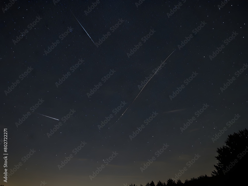 Shooting star streaking through the night,generative AI Shooting star streaking through the night,generative AI