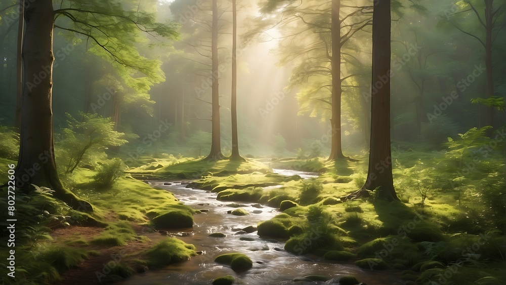 morning in the forest Enchanted Forest A Dawn Symphony of Nature