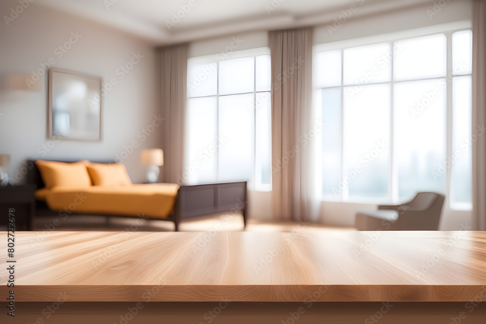 Fototapeta premium empty table in bedroom 