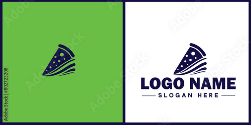 pizza slice icon logo restaurant fast food cafe silhouette vector logo