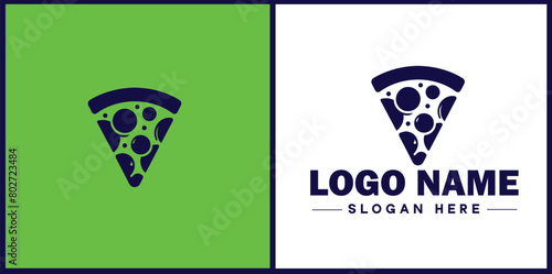pizza slice icon logo restaurant fast food cafe silhouette vector logo