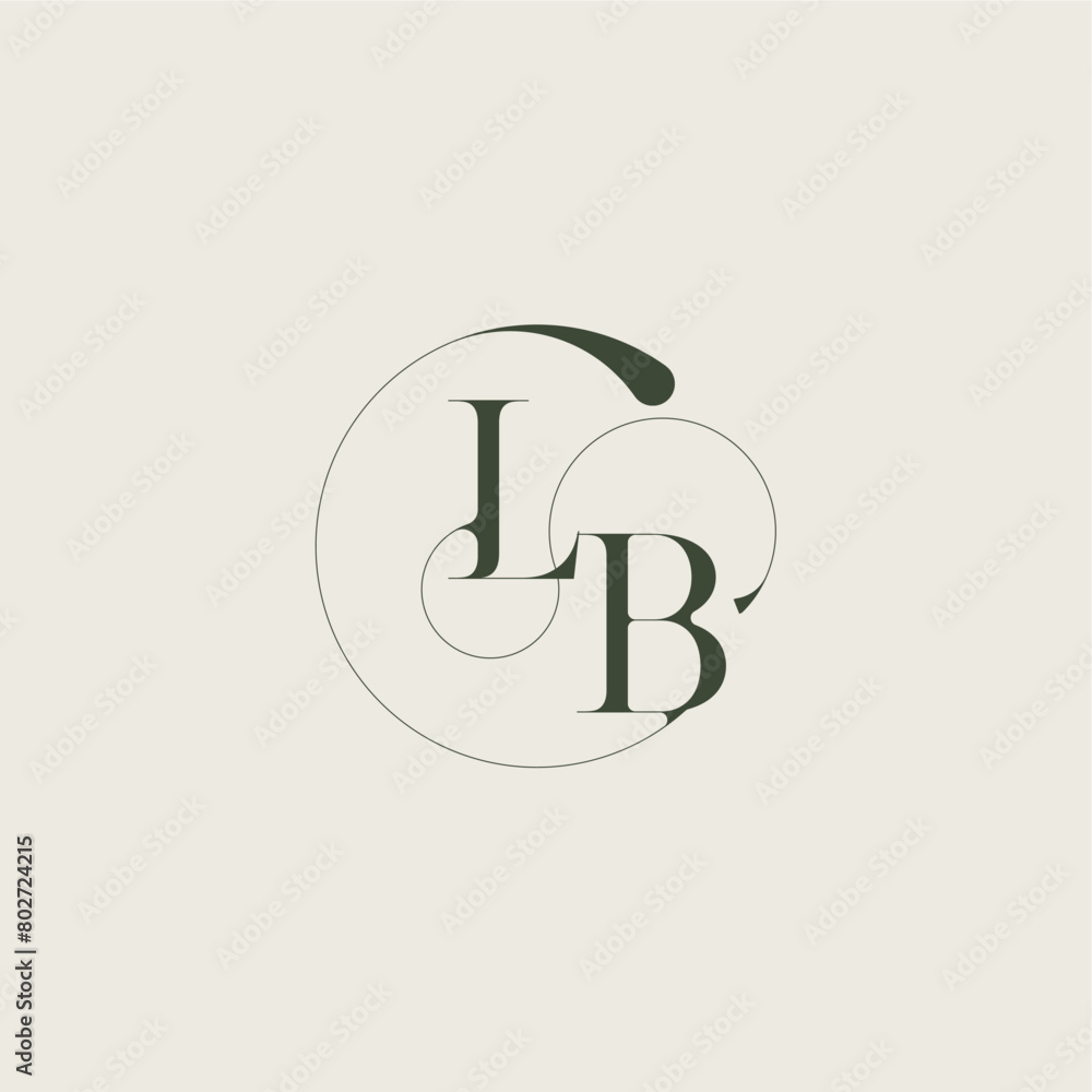 beautifull monogram initial elegant line concept LB feminine wedding style letter beautifull monogram initial elegant line concept LB feminine wedding style letter