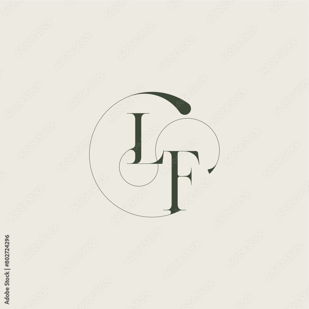 beautifull monogram initial elegant line concept LF feminine wedding style letter beautifull monogram initial elegant line concept LF feminine wedding style letter