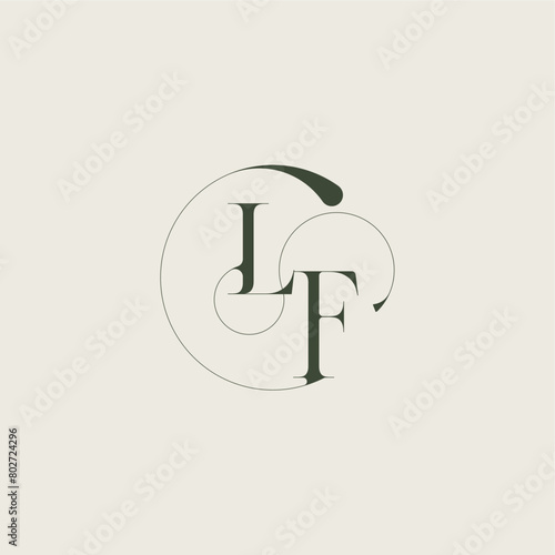 Quadro su tela beautifull monogram initial elegant line concept LF feminine wedding style lette