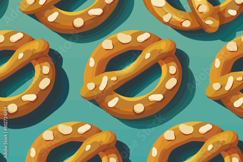A digital illustration of retro pretzel pattern