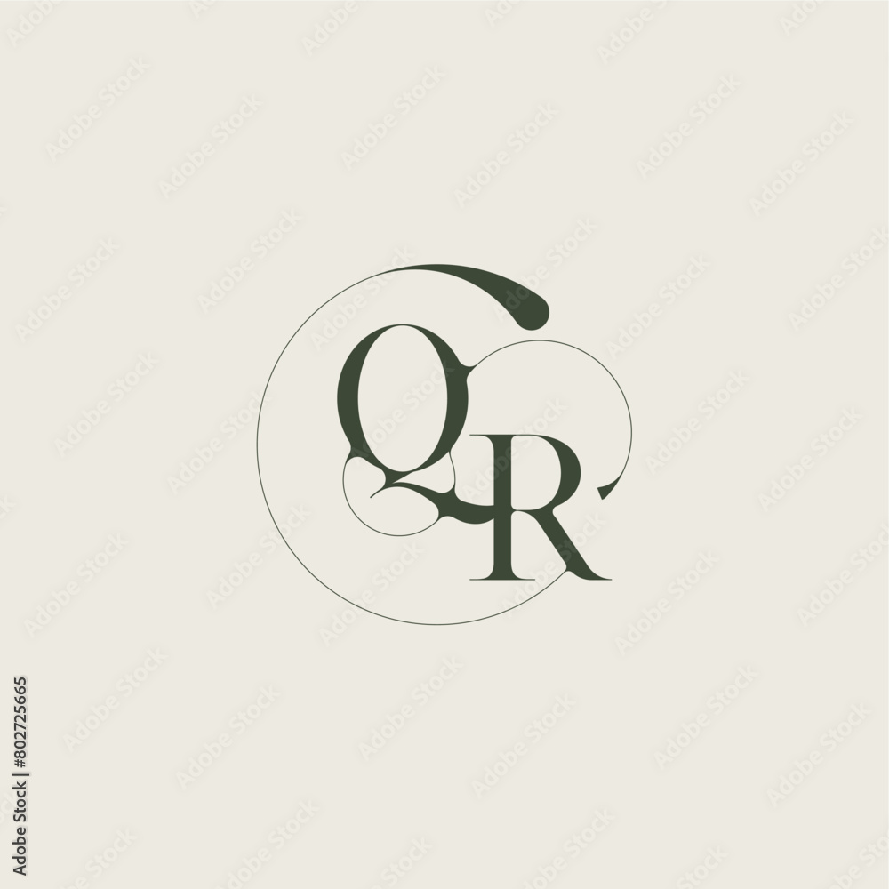 beautifull monogram initial elegant line concept QR feminine wedding style letter beautifull monogram initial elegant line concept QR feminine wedding style letter