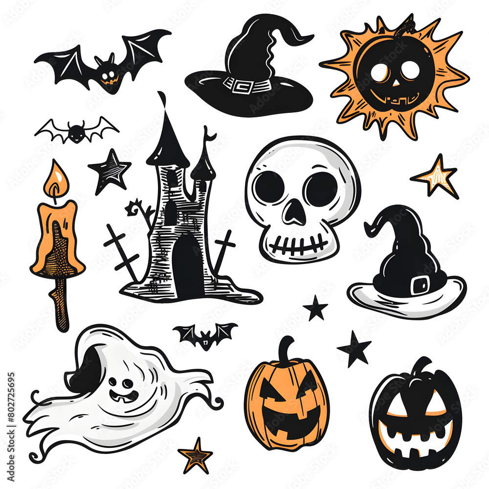 Obraz premium halloween pumpkins set