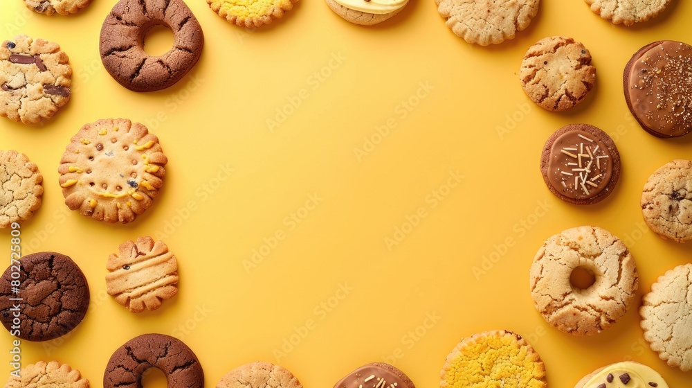 A variety of delicious biscuits. Cookie poster design. A variety of delicious biscuits. Cookie poster design.