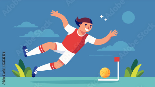 In a sports match a dyspraxic player shows incredible agility and coordination proving that dyspraxia does not limit athletic abilities.. Vector illustration