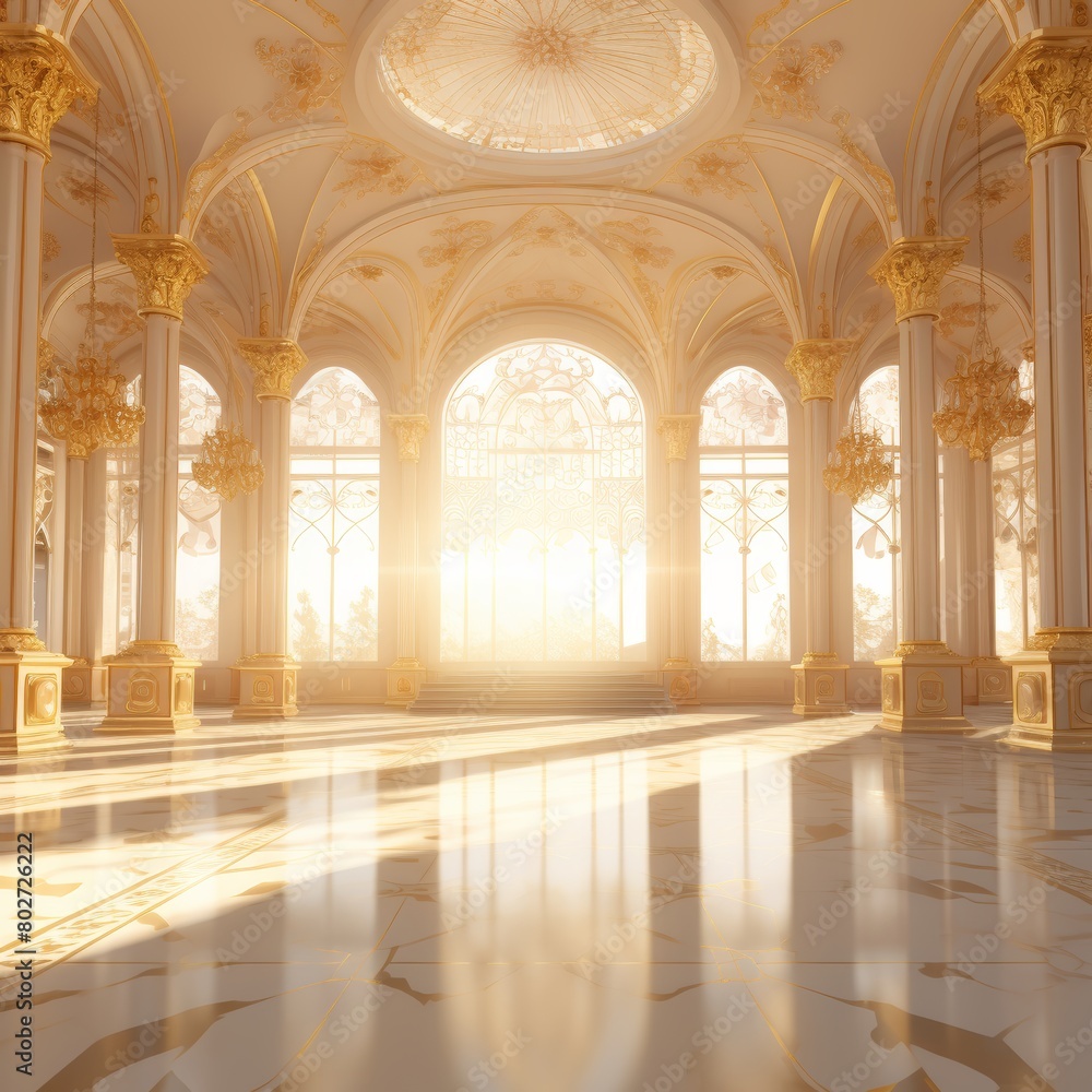 3D rendering of the interior of the royal palace in Gatchina