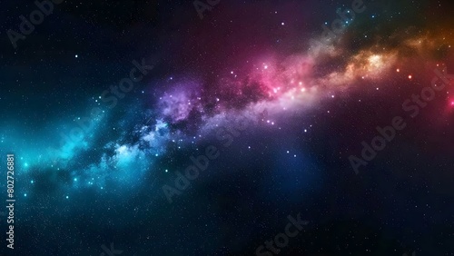 Repetitive animated flight through colorful starry night sky Milky Way to galaxies . Concept Milky Way Animation  Colorful Night Sky  Galactic Flight  Animated Galaxies
