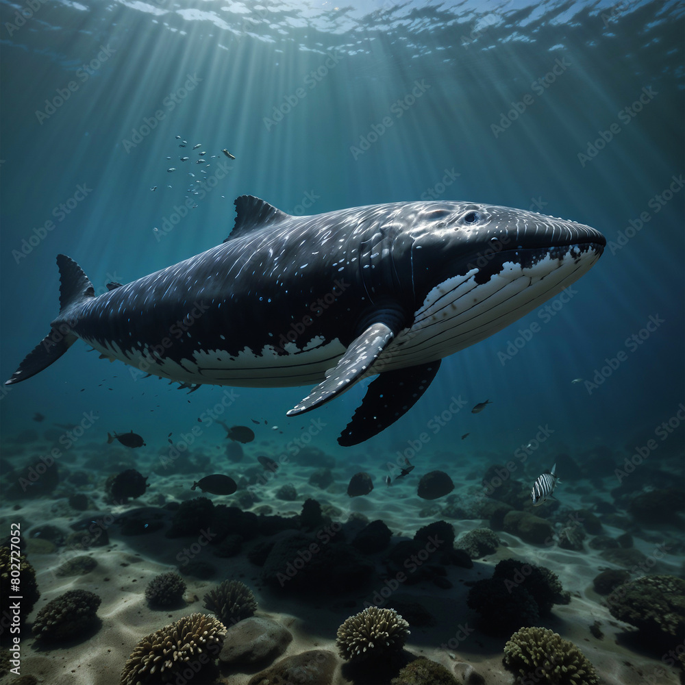 Fototapeta premium World Whale Day Under Water