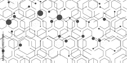 Abstract network technology background hexagons shape pattern. Vector illustration