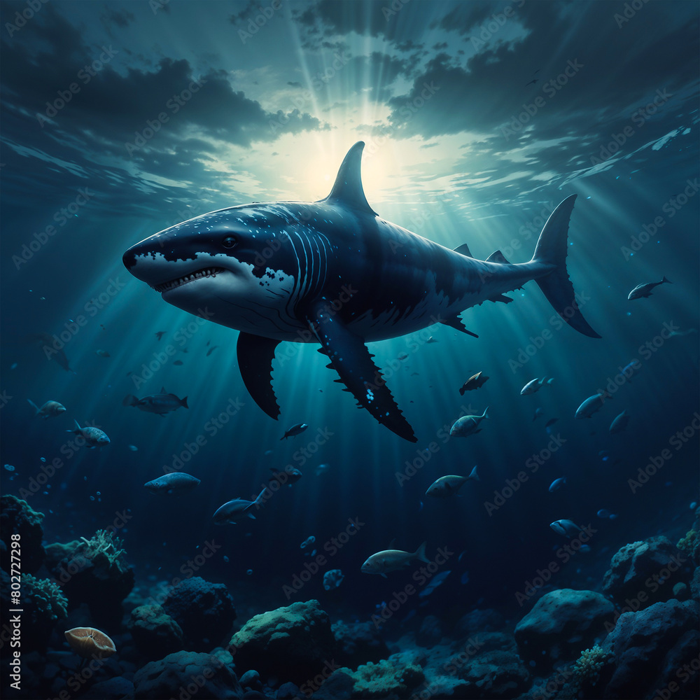 Naklejka premium World Whale Day Under Water