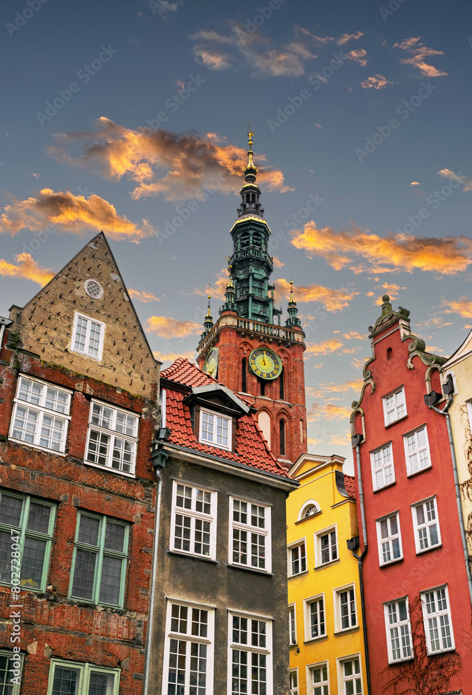 Obraz premium City Hall bell tower in Gdansk 