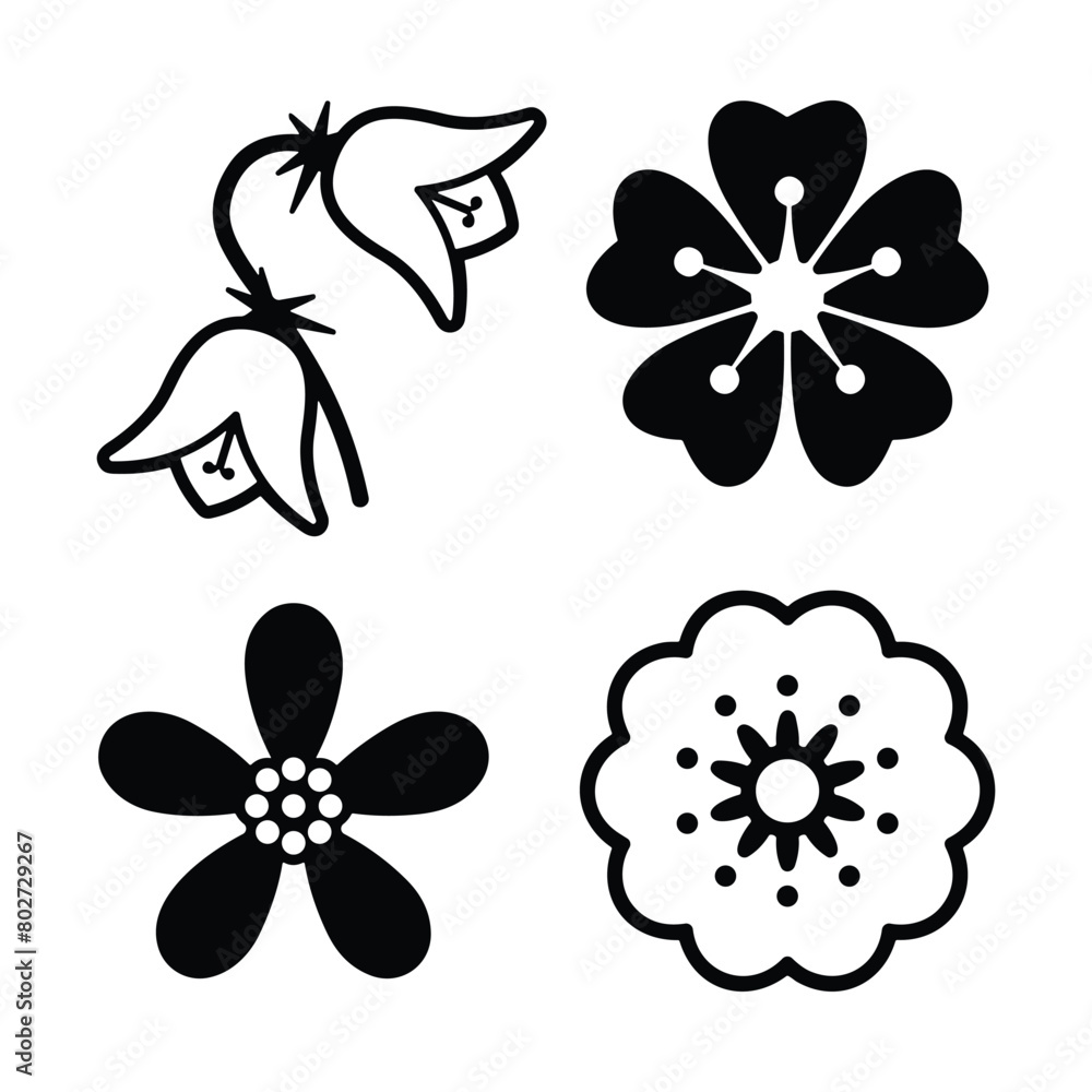 Icon set of flower. Editable vector pictograms isolated on a white background. Icon set of flower. Editable vector pictograms isolated on a white background.