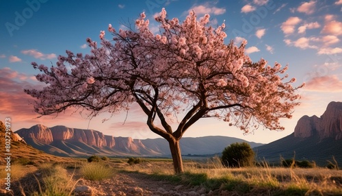 cherry blossom in the spring canyon panorama tree, spring, blossom, flower, nature, cherry, pink, 